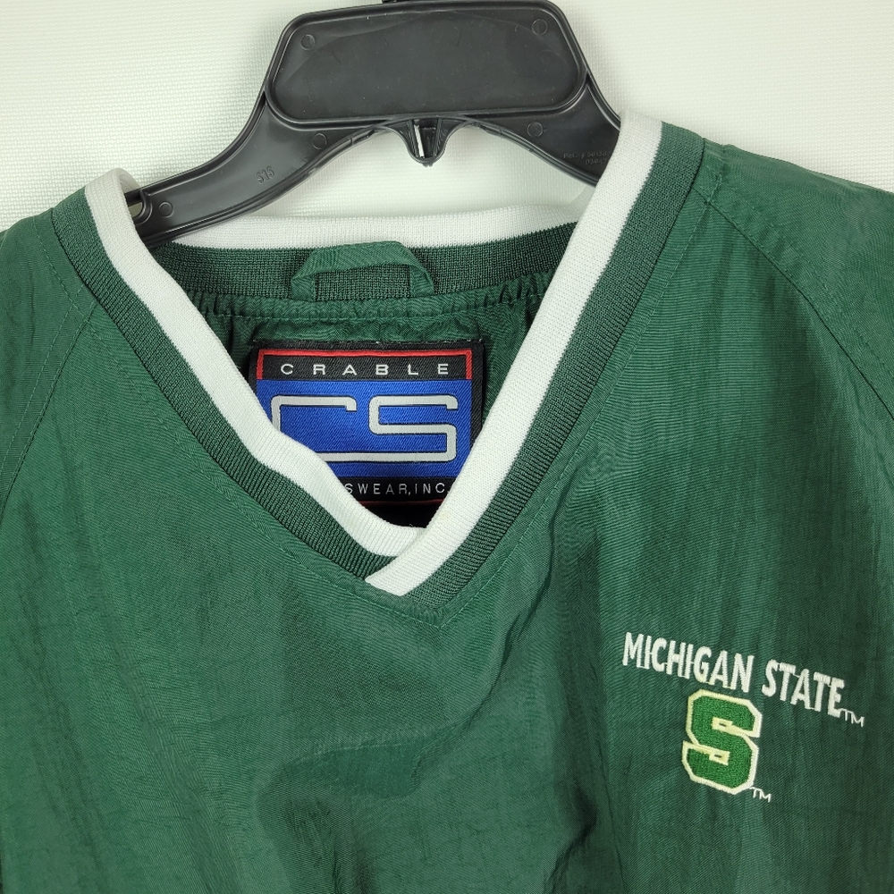 Michigan State Vintage Windbreaker Pullover Jacket Like New Sz Medium - Picture 4 of 10